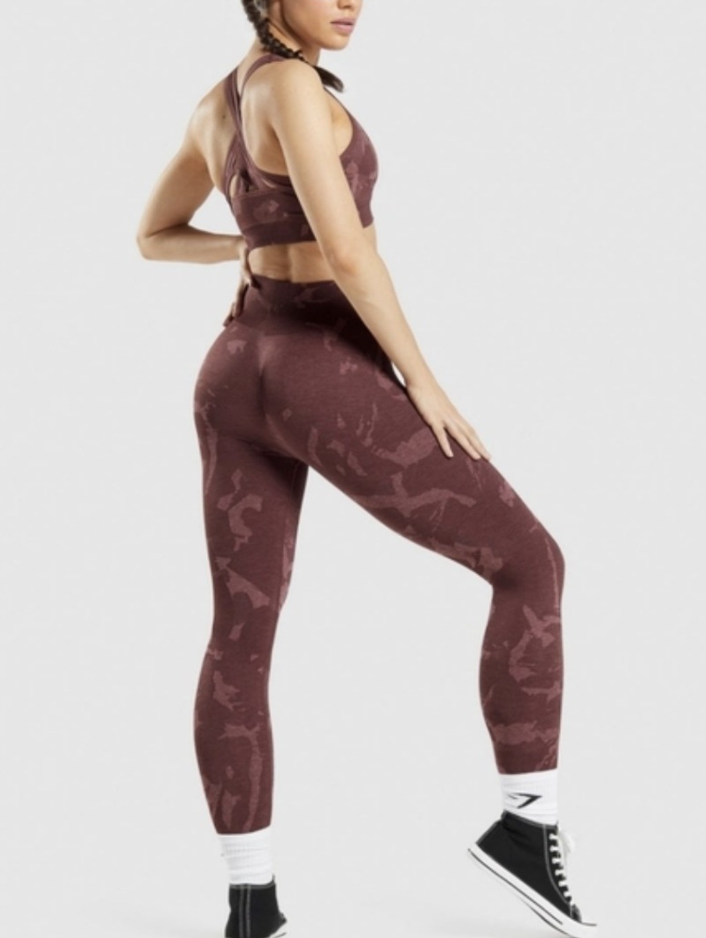 Nwot Gymshark Adapt Seamless Camo High Waisted Leggings Burgundy Maroon